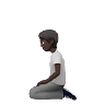 Person Kneeling: Dark Skin Tone Emoji 🧎🏿 image - Apple style