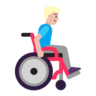 Man In Manual Wheelchair Facing Right: Medium-Light Skin Tone Emoji 👨🏼‍🦽‍➡️ image - Microsoft Classic 2D style