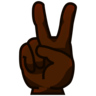 Victory Hand: Dark Skin Tone Emoji ✌🏿 image - Emojidex style