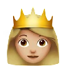 Princess: Medium-Light Skin Tone Emoji 👸🏼 image - Apple style