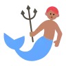 Merman: Medium Skin Tone Emoji 🧜🏽‍♂️ image - Tossface style