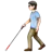 Person With White Cane: Light Skin Tone