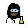 Woman Scientist: Dark Skin Tone Emoji 👩🏿‍🔬 image - OpenMoji style