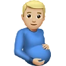 Pregnant Man: Medium-Light Skin Tone Emoji 🫃🏼 image - Apple style