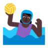 Woman Playing Water Polo: Dark Skin Tone Emoji 🤽🏿‍♀️ image - Microsoft Classic 2D style