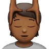 Person Getting Massage: Medium-Dark Skin Tone Emoji 💆🏾 image - Apple style