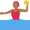Woman Playing Water Polo: Medium-Dark Skin Tone Emoji 🤽🏾‍♀️ image - Twitter / X (Twemoji) style