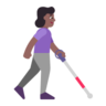 Woman With White Cane Facing Right: Medium-Dark Skin Tone Emoji 👩🏾‍🦯‍➡️ image - Microsoft Classic 2D style