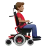 Man In Motorized Wheelchair Facing Right: Medium Skin Tone Emoji 👨🏽‍🦼‍➡️ image - Apple style
