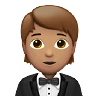 Person In Tuxedo: Medium Skin Tone Emoji 🤵🏽 image - Apple style