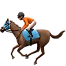 Horse Racing: Medium Skin Tone Emoji 🏇🏽 image - Apple style