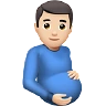 Pregnant Man: Light Skin Tone Emoji 🫃🏻 image - Apple style
