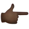 Backhand Index Pointing Right: Dark Skin Tone Emoji 👉🏿 image - WhatsApp style