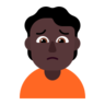 Person Frowning: Dark Skin Tone Emoji 🙍🏿 image - Microsoft Classic 2D style