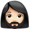 Woman: Light Skin Tone, Beard Emoji 🧔🏻‍♀️ image - WhatsApp style