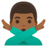 Man Gesturing No: Medium-Dark Skin Tone Emoji 🙅🏾‍♂️ image - Google Noto Color style