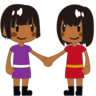 Women Holding Hands: Medium-Dark Skin Tone Emoji 👭🏾 image - Emojidex style