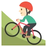 Person Mountain Biking: Light Skin Tone Emoji 🚵🏻 image - EmojiTwo style