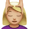 Woman Getting Massage: Medium-Light Skin Tone Emoji 💆🏼‍♀️ image - Apple style