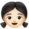 Girl: Light Skin Tone Emoji 👧🏻 image - Apple style