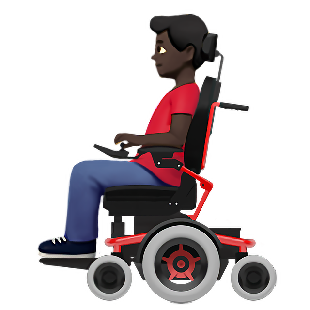 Man In Motorized Wheelchair: Dark Skin Tone