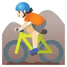 Person Mountain Biking: Light Skin Tone Emoji 🚵🏻 image - Google Noto Color style
