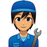 Mechanic: Medium Skin Tone Emoji 🧑🏽‍🔧 image - Emojidex style