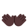 Open Hands: Dark Skin Tone Emoji 👐🏿 image - Microsoft Classic 2D style
