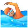 Person Swimming: Medium Skin Tone Emoji 🏊🏽 image - Samsung style