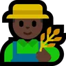 Man Farmer: Dark Skin Tone Emoji 👨🏿‍🌾 image - Microsoft Windows 10 Segoe UI Emoji style
