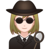 Woman Detective: Light Skin Tone Emoji 🕵🏻‍♀️ image - Emojidex style
