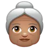 Old Woman: Medium Skin Tone Emoji 👵🏽 image - WhatsApp style