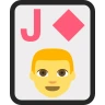 Karta do gry Jack of Diamonds 🃋 image - EmojiTwo style