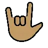 Love-You Gesture: Medium Skin Tone Emoji 🤟🏽 image - OpenMoji style