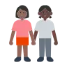 Women Holding Hands: Medium-Dark Skin Tone, Dark Skin Tone Emoji 👩🏾‍🤝‍👩🏿 image - Tossface style