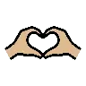 Heart Hands: Medium-Light Skin Tone Emoji 🫶🏼 image - OpenMoji style