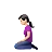 Woman Kneeling: Light Skin Tone