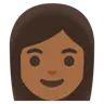 Woman: Medium-Dark Skin Tone Emoji 👩🏾 image - Google Noto Color style