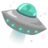 Latający spodek Emoji 🛸 image - Google Noto Color Animated style