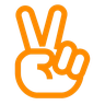 Victory Hand Emoji ✌ image - Docomo style