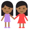 Women Holding Hands: Medium-Dark Skin Tone Emoji 👭🏾 image - EmojiTwo style