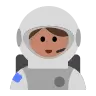 Woman Astronaut: Medium Skin Tone Emoji 👩🏽‍🚀 image - Tossface style