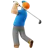 Man Golfing: Medium-Light Skin Tone