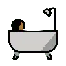 Person Taking Bath: Medium-Dark Skin Tone Emoji 🛀🏾 image - OpenMoji style