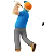 Man Golfing: Medium-Light Skin Tone