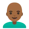 Man: Medium-Dark Skin Tone, Bald Emoji 👨🏾‍🦲 image - Google Noto Color style