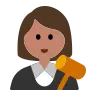 Woman Judge: Medium Skin Tone Emoji 👩🏽‍⚖️ image - Tossface style
