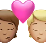 Kiss: Person, Person, Medium Skin Tone, Medium-Light Skin Tone Emoji 🧑🏽‍❤️‍💋‍🧑🏼 image - Apple style