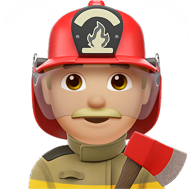 Man Firefighter: Medium-Light Skin Tone