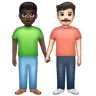 Men Holding Hands: Dark Skin Tone, Light Skin Tone Emoji 👨🏿‍🤝‍👨🏻 image - WhatsApp style